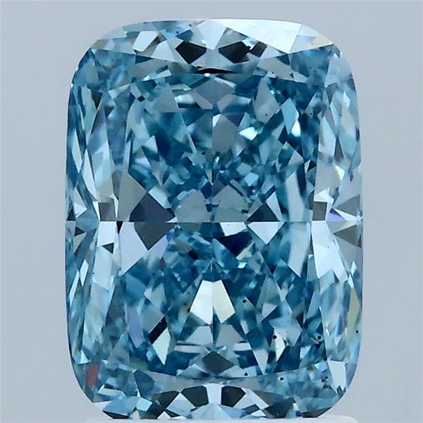 2.08ct Cushion FANCY VIVID BLUE VS2 Lab Created Diamond