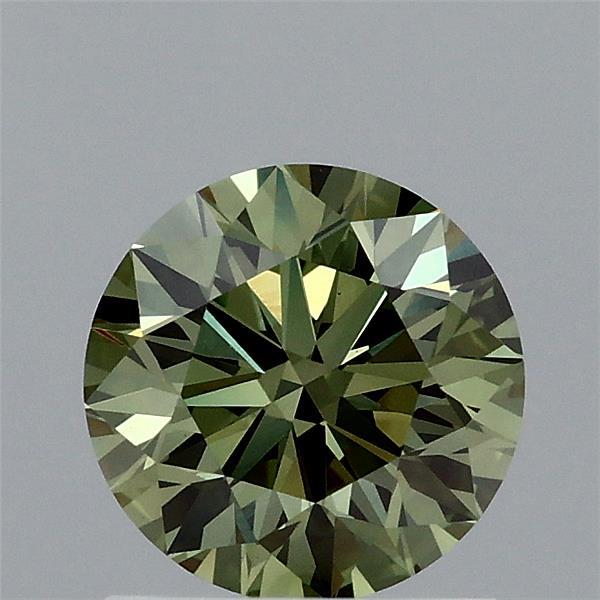 1.1ct Round FANCY VIVID GREEN VS1 Lab Created Diamond
