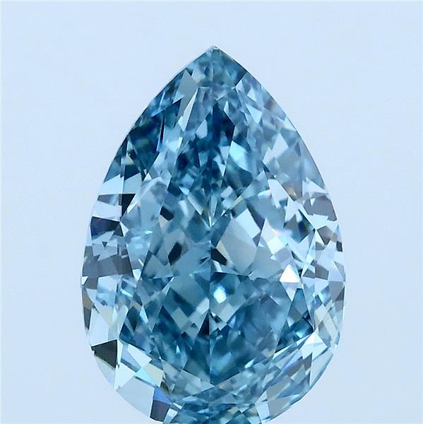3.12ct Pear FANCY VIVID BLUE VVS2 Lab Created Diamond