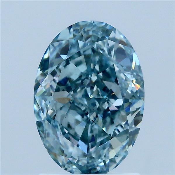 2ct Oval FANCY INTENSE BLUISH GREEN VS1 Lab Created Diamond