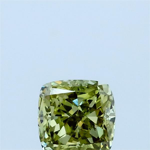 0.52ct Cushion FANCY INTENSE YELLOWISH GREEN VS1 Lab Created Diamond