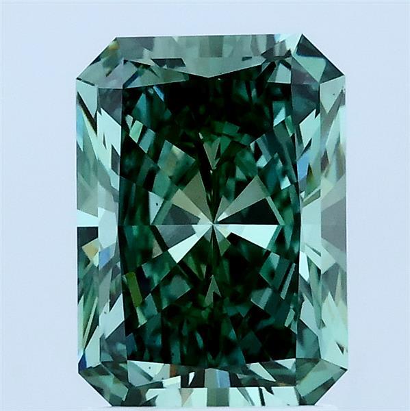 2.03ct Radiant FANCY VIVID GREEN VS1 Lab Created Diamond