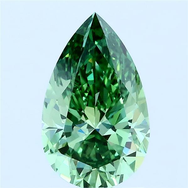 1.28ct Pear FANCY VIVID GREEN VVS2 Lab Created Diamond