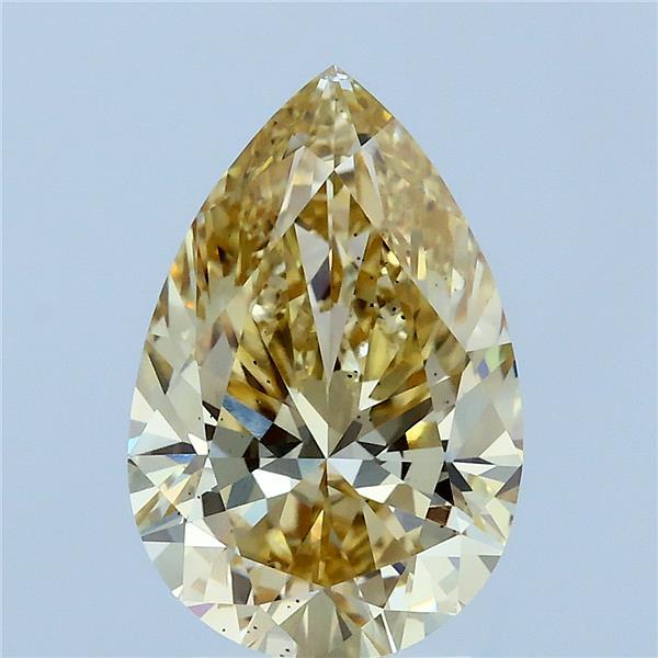 3ct Pear FANCY INTENSE YELLOW VS2 Lab Created Diamond