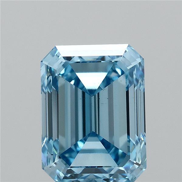 2ct Emerald FANCY VIVID BLUE VS1 Lab Created Diamond