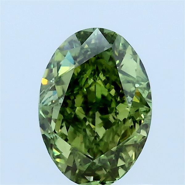 1.03ct Oval FANCY VIVID GREEN VS1 Lab Created Diamond