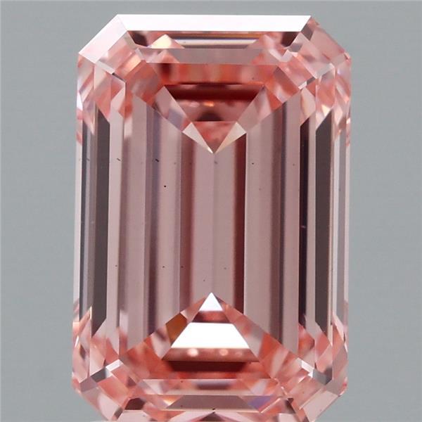 3.02ct Emerald FANCY VIVID PINK VS1 Lab Created Diamond