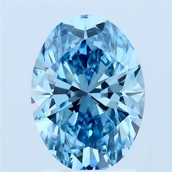 2.08ct Oval FANCY VIVID BLUE VVS2 Lab Created Diamond