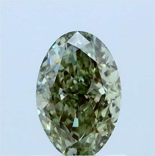 1.08ct Oval FANCY VIVID GREEN VVS2 Lab Created Diamond