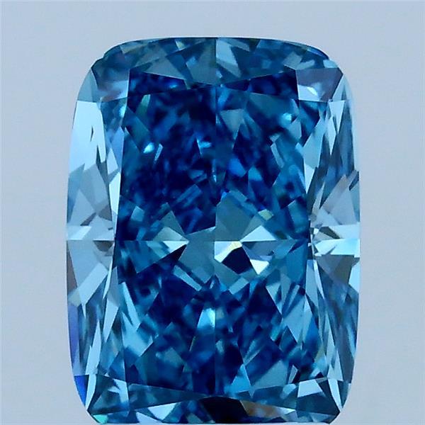 2ct Cushion FANCY VIVID BLUE VVS2 Lab Created Diamond