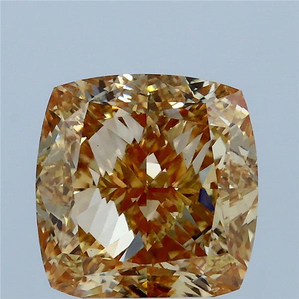 4.09ct Cushion FANCY BROWNISH YELLOW VS1 Lab Created Diamond
