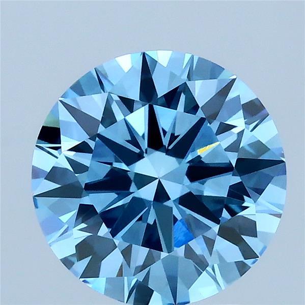 2.02ct Round FANCY VIVID BLUE VVS2 Lab Created Diamond