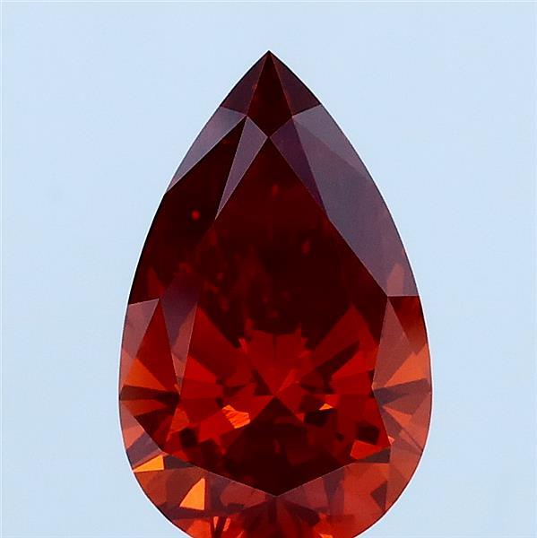 1.56ct Pear FANCY VIVID PINKISH ORANGE VVS1 Lab Created Diamond