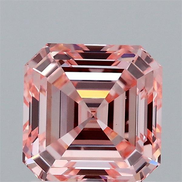 1.55ct Asscher FANCY INTENSE PINK VVS2 Lab Created Diamond