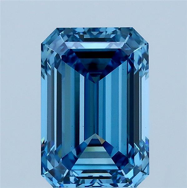 2.12ct Emerald FANCY VIVID BLUE VS1 Lab Created Diamond