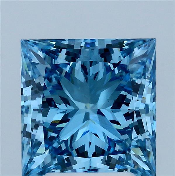 3.06ct Princess FANCY VIVID BLUE VS1 Lab Created Diamond