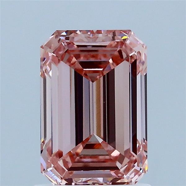 1.5ct Emerald FANCY INTENSE PINK VVS2 Lab Created Diamond