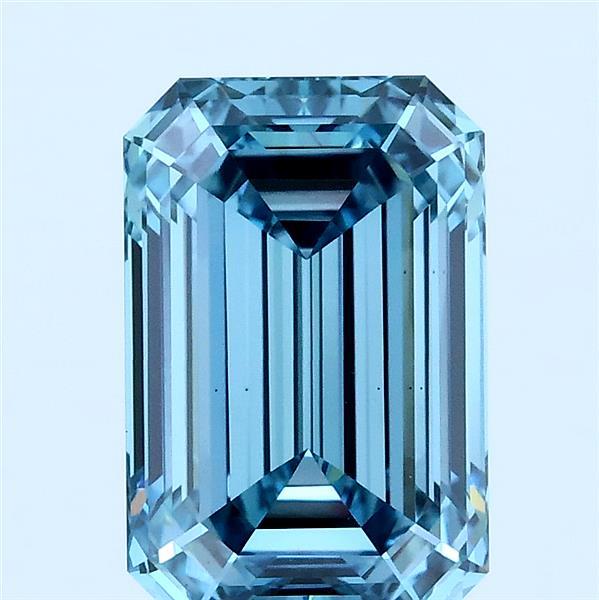 3.03ct Emerald FANCY VIVID BLUE VS1 Lab Created Diamond
