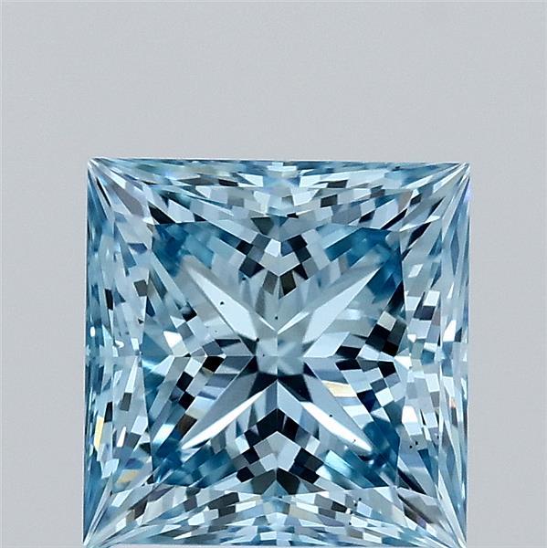 2.06ct Princess FANCY VIVID BLUE VS2 Lab Created Diamond