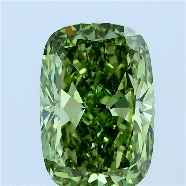 1.63ct Cushion FANCY VIVID GREEN VS1 Lab Created Diamond