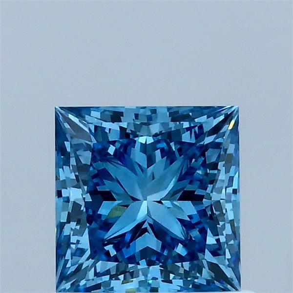 1.02ct Princess FANCY VIVID BLUE VS2 Lab Created Diamond