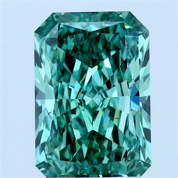 2.06ct Radiant FANCY VIVID GREEN VS1 Lab Created Diamond