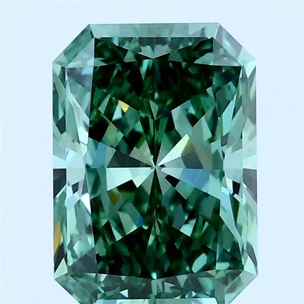 1.51ct Radiant FANCY VIVID GREEN VS1 Lab Created Diamond