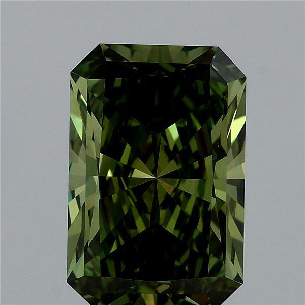 3.1ct Radiant FANCY VIVID GREEN VVS2 Lab Created Diamond