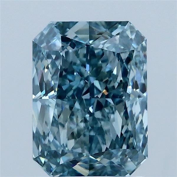 2.01ct Radiant FANCY VIVID GREENISH BLUE VVS2 Lab Created Diamond