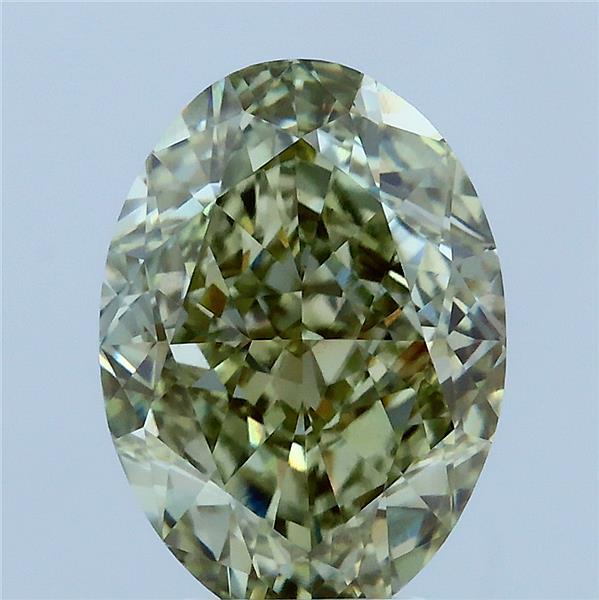 4.27ct Oval FANCY GREENISH YELLOW VVS2 Lab Created Diamond