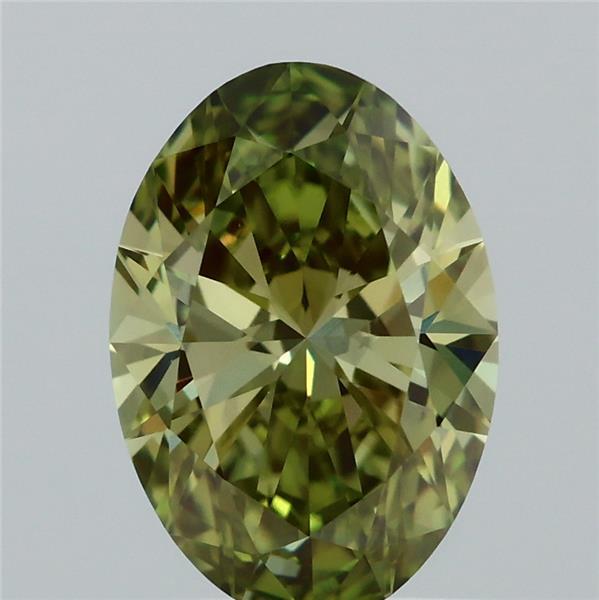 1.11ct Oval FANCY VIVID GREEN VVS2 Lab Created Diamond