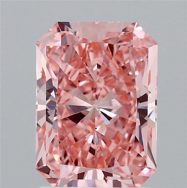 2.06ct Radiant FANCY VIVID PINK VS1 Lab Created Diamond