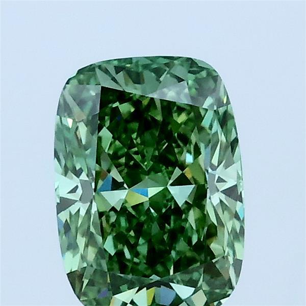 1.1ct Cushion FANCY VIVID GREEN VS1 Lab Created Diamond