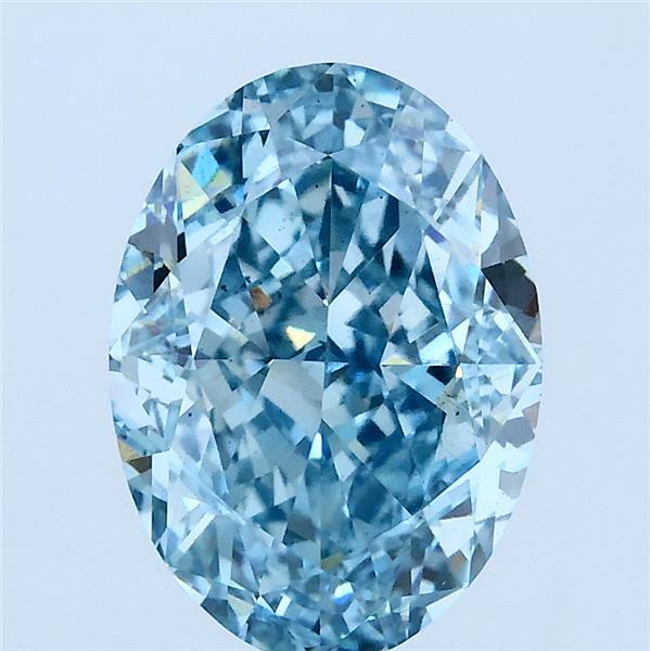 3.02ct Oval FANCY VIVID BLUE VS1 Lab Created Diamond