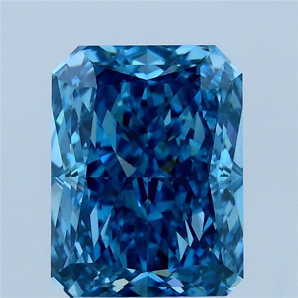 2.16ct Radiant FANCY VIVID BLUE VS1 Lab Created Diamond