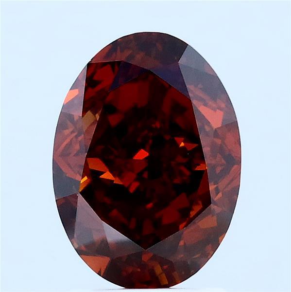 2.13ct Oval FANCY DEEP BROWNISH ORANGE VS1 Lab Created Diamond
