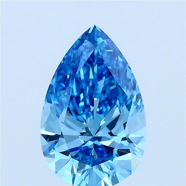 1.5ct Pear FANCY VIVID BLUE VVS2 Lab Created Diamond