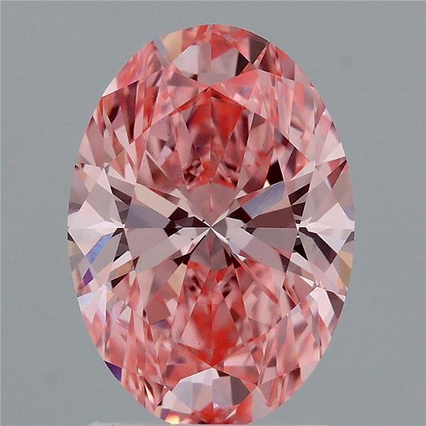 2.01ct Oval FANCY VIVID PINK VS1 Lab Created Diamond