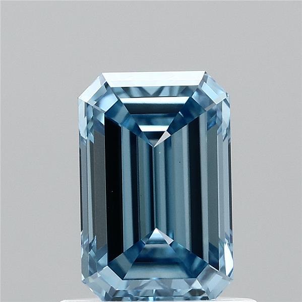 0.96ct Emerald FANCY VIVID BLUE VS1 Lab Created Diamond