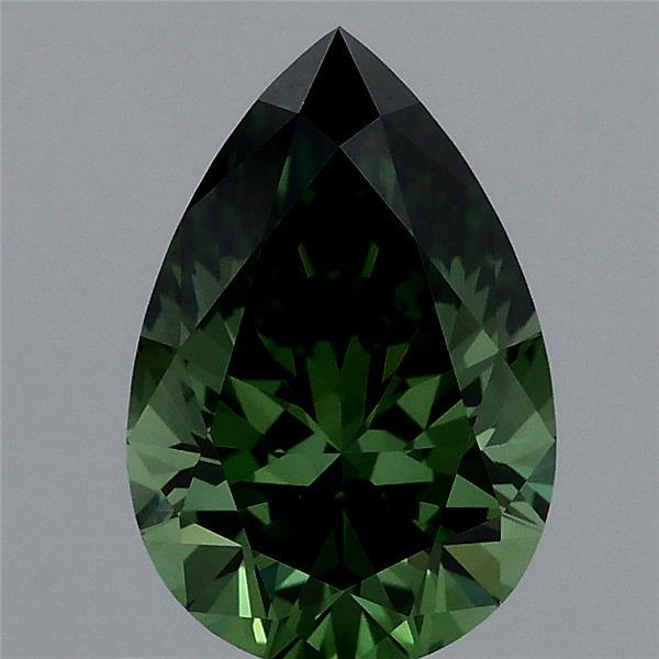 0.99ct Pear FANCY VIVID GREEN VS1 Lab Created Diamond