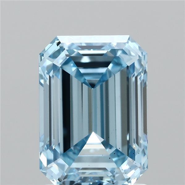 2.02ct Emerald FANCY VIVID BLUE VS2 Lab Created Diamond