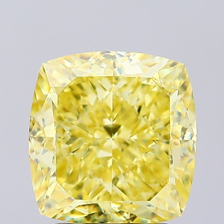 3.1ct Cushion FANCY INTENSE YELLOW VS1 Lab Created Diamond