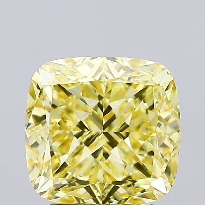 2.63ct Cushion FANCY INTENSE YELLOW VS1 Lab Created Diamond