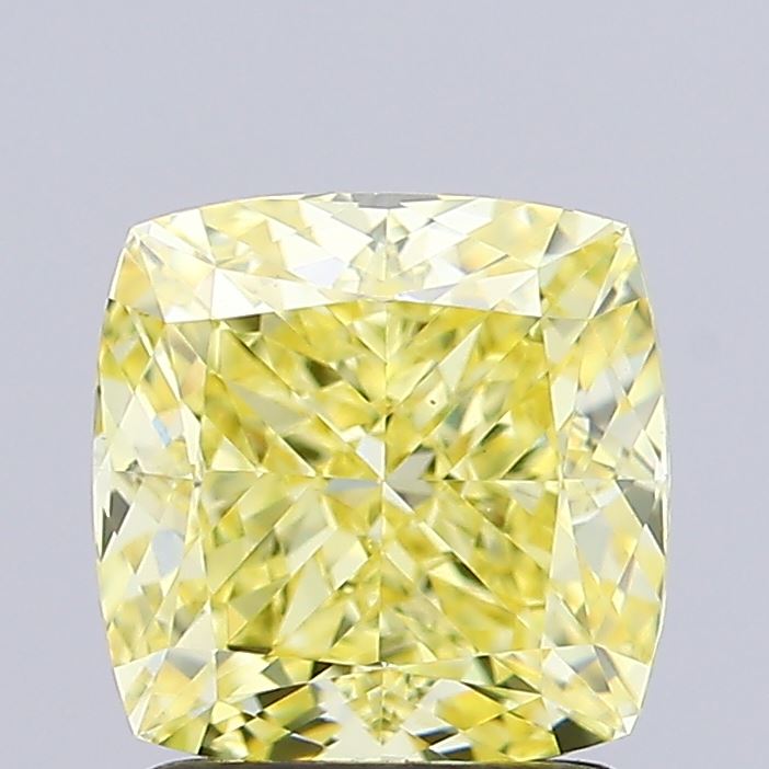 1.99ct Cushion FANCY INTENSE YELLOW VVS2 Lab Created Diamond