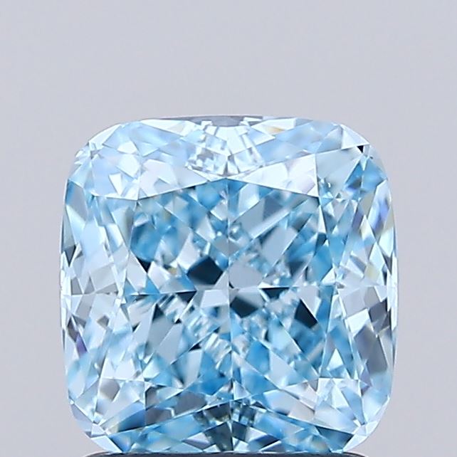 1.59ct Cushion FANCY VIVID BLUE VVS1 Lab Created Diamond