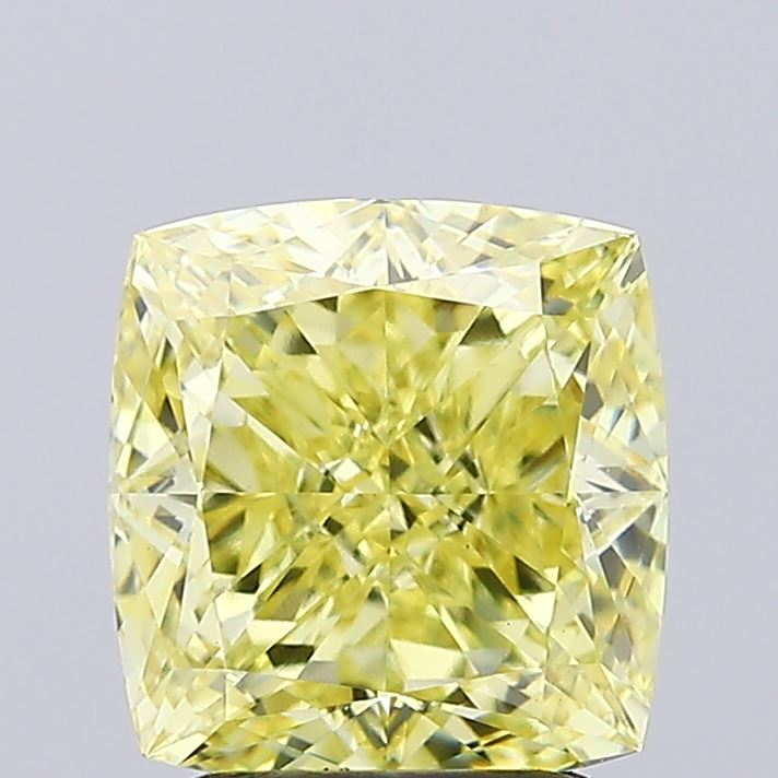 2.49ct Cushion FANCY INTENSE YELLOW VVS2 Lab Created Diamond