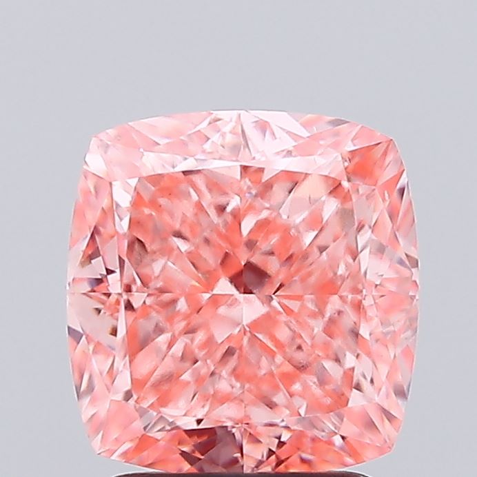 3.02ct Cushion FANCY VIVID PINK VS2 Lab Created Diamond