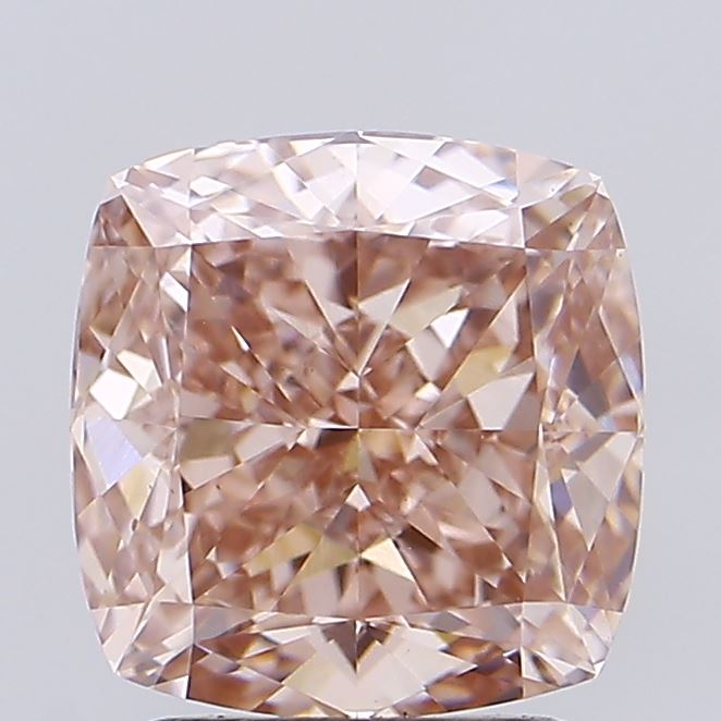 2.81ct Cushion FANCY LIGHT PINKISH BROWN VS1 Lab Created Diamond