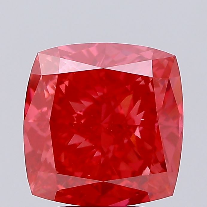 5.5ct Cushion FANCY VIVID RED VS1 Lab Created Diamond