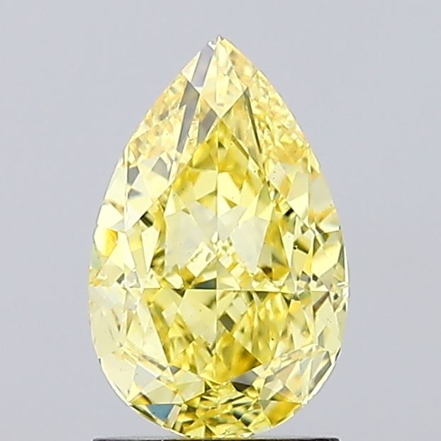 2.01ct Pear FANCY INTENSE YELLOW VS1 Lab Created Diamond